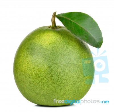 Fresh Pomelo Isolated On The White Background Stock Photo