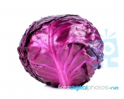 Fresh Purple Cauliflower Isolated On White Background Stock Photo