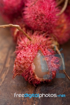 Fresh Rambutan Fruits Stock Photo