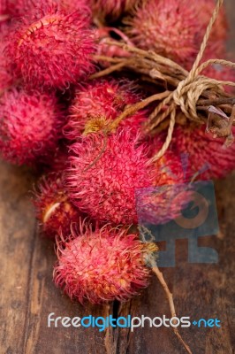 Fresh Rambutan Fruits Stock Photo