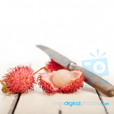 Fresh Rambutan Fruits Stock Photo