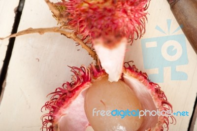 Fresh Rambutan Fruits Stock Photo