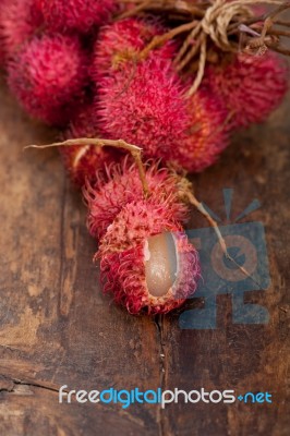 Fresh Rambutan Fruits Stock Photo