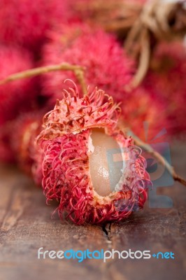 Fresh Rambutan Fruits Stock Photo