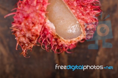 Fresh Rambutan Fruits Stock Photo