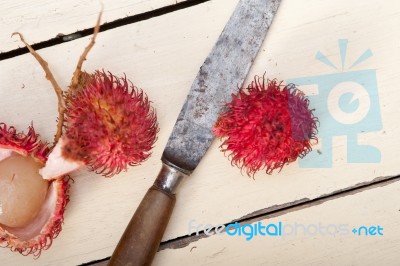 Fresh Rambutan Fruits Stock Photo