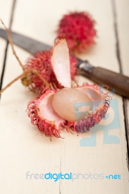 Fresh Rambutan Fruits Stock Photo