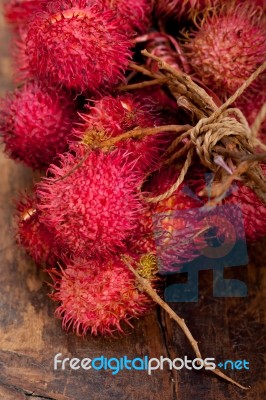 Fresh Rambutan Fruits Stock Photo