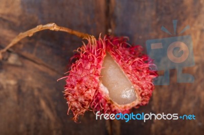 Fresh Rambutan Fruits Stock Photo