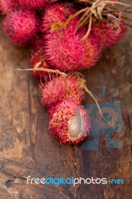 Fresh Rambutan Fruits Stock Photo