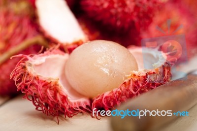 Fresh Rambutan Fruits Stock Photo