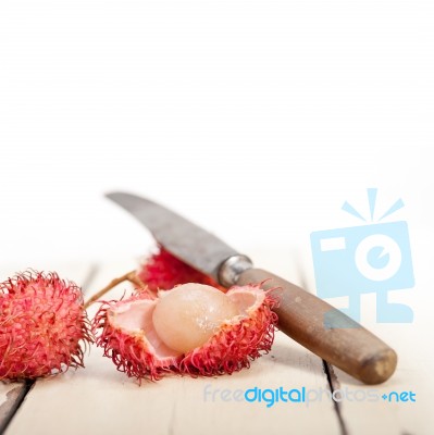 Fresh Rambutan Fruits Stock Photo