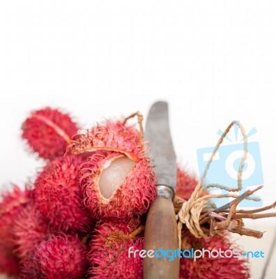 Fresh Rambutan Fruits Stock Photo