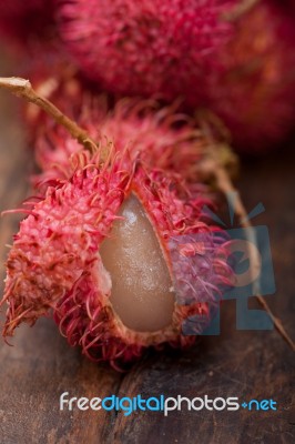 Fresh Rambutan Fruits Stock Photo