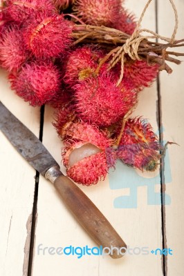 Fresh Rambutan Fruits Stock Photo