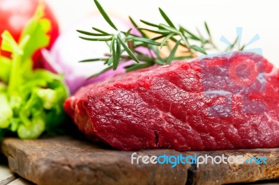 Fresh Raw Beef Cut Ready To Cook Stock Photo