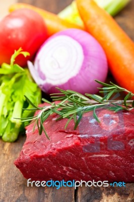 Fresh Raw Beef Cut Ready To Cook Stock Photo