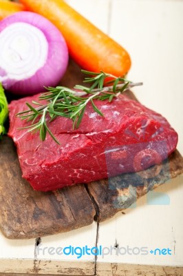 Fresh Raw Beef Cut Ready To Cook Stock Photo