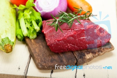 Fresh Raw Beef Cut Ready To Cook Stock Photo