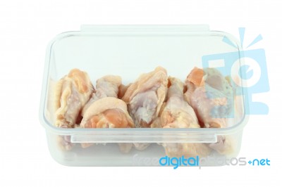 Fresh Raw Chicken Wing In Package Stock Photo