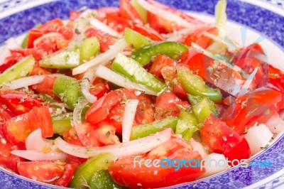 Fresh Ready Made Portuguese Salad Stock Photo