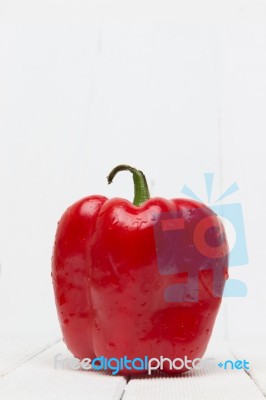 Fresh Red Bell Pepper Stock Photo