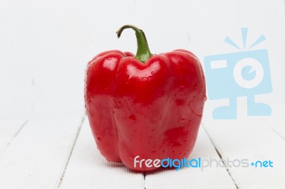 Fresh Red Bell Pepper Stock Photo