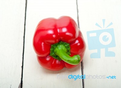 Fresh Red Bell Peppers Stock Photo