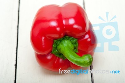 Fresh Red Bell Peppers Stock Photo