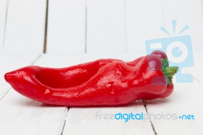 Fresh Red Cayenne Pepper Stock Photo