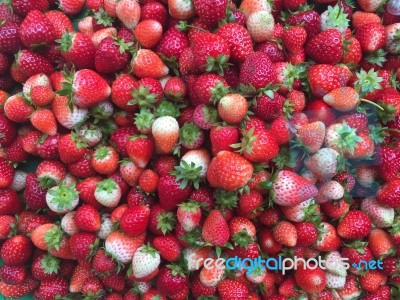 Fresh Red Strawberry Fruits Background Stock Photo