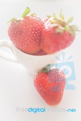 Fresh Ripe Strawberries On White Background Stock Photo