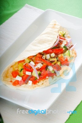 Fresh Salad Wrap Stock Photo