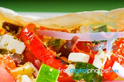 Fresh Salad Wrap Stock Photo