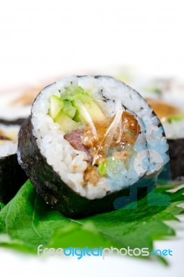 Fresh Sushi Choice Combination Assortment Selection Stock Photo