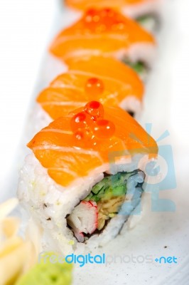 Fresh Sushi Choice Combination Assortment Selection Stock Photo