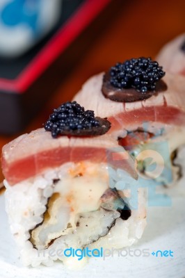 Fresh Sushi Choice Combination Assortment Selection Stock Photo