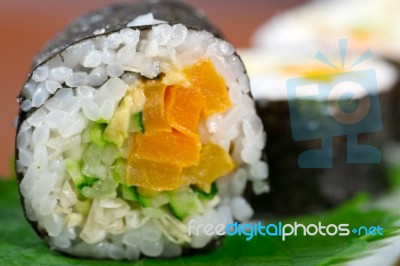 Fresh Sushi Choice Combination Assortment Selection Stock Photo