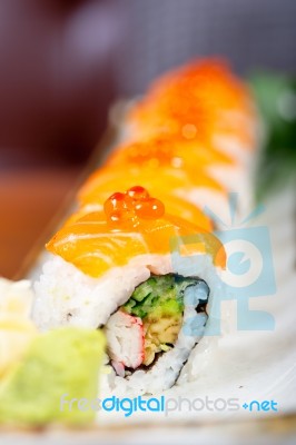 Fresh Sushi Choice Combination Assortment Selection Stock Photo