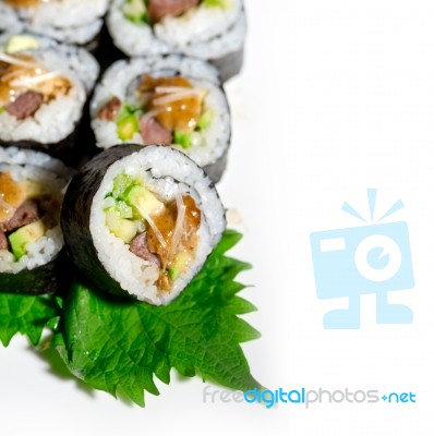 Fresh Sushi Choice Combination Assortment Selection Stock Photo