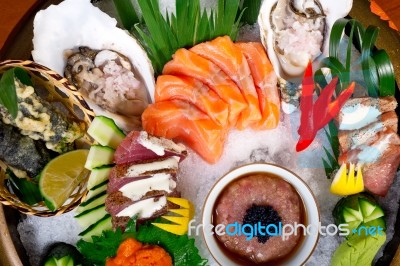 Fresh Sushi Choice Combination Assortment Selection Stock Photo