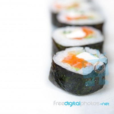 Fresh Sushi Choice Combination Assortment Selection Stock Photo