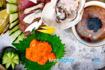 Fresh Sushi Choice Combination Assortment Selection Stock Photo