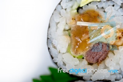 Fresh Sushi Choice Combination Assortment Selection Stock Photo