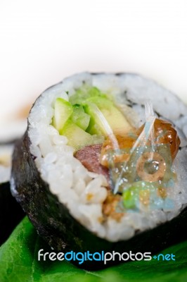 Fresh Sushi Choice Combination Assortment Selection Stock Photo