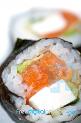 Fresh Sushi Choice Combination Assortment Selection Stock Photo