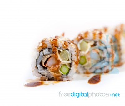 Fresh Sushi Choice Combination Assortment Selection Stock Photo