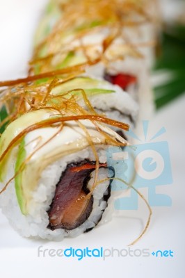 Fresh Sushi Choice Combination Assortment Selection Stock Photo