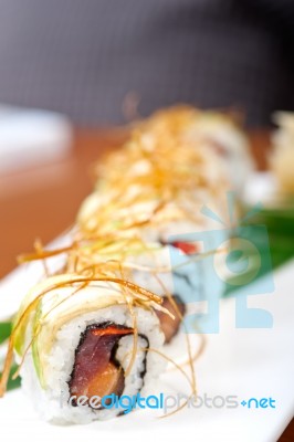 Fresh Sushi Choice Combination Assortment Selection Stock Photo