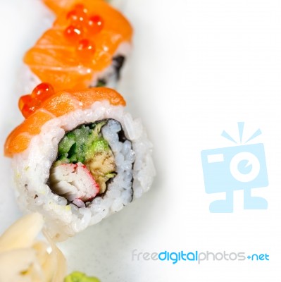 Fresh Sushi Choice Combination Assortment Selection Stock Photo